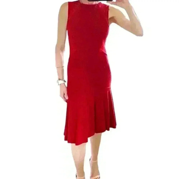 STELLA MCCARTNEY Paneled Sleeveless Dress in Red Size 40 - Picture 1 of 14